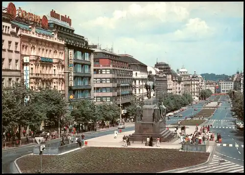 Postcard Prag Praha Wenzelsplatz Václavské náměstí 1975