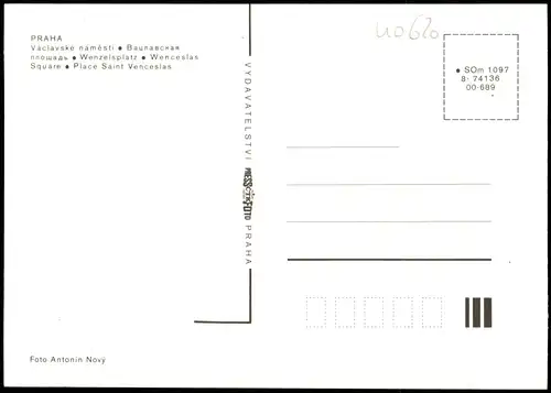 Postcard Prag Praha Wenzelsplatz Václavské náměstí 1975