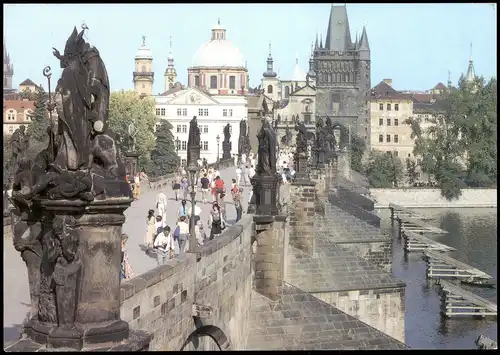 Prag Praha Karlův most. KapnoB MOCT Karlsbrücke Charles Bridge 1980