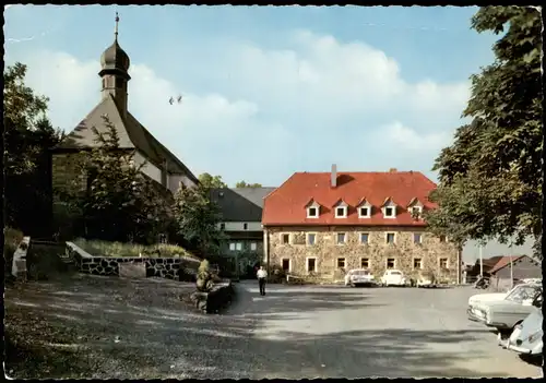 Ansichtskarte Bischofsheim (Rhön) Kloster Kreuzberg, Parkplatz 1977