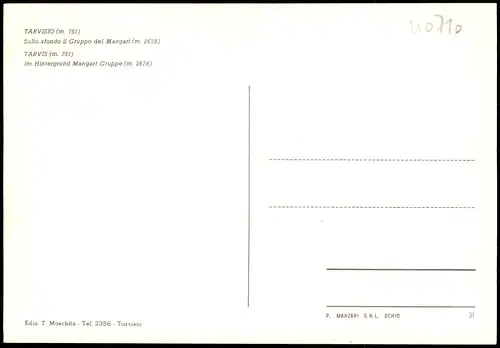 Tarvis Tarvisio Trbiž  Umland Sullo sfondo il Gruppo del Mangart (m. 2678) 1980