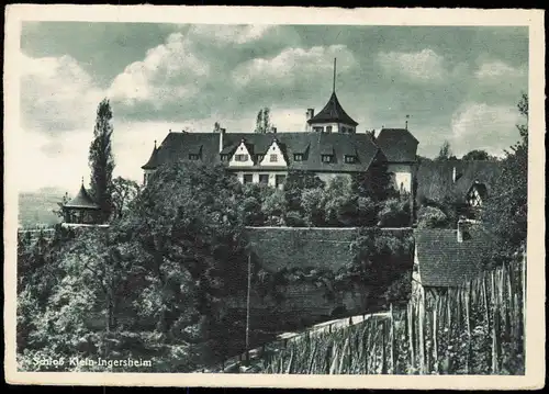 Ansichtskarte Ingersheim Neckar Partie am Schloß 1938