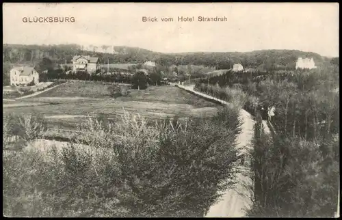 Glücksburg (Ostsee) Lyksborg Blick vom Hotel Strandruh Umlandansicht 1909