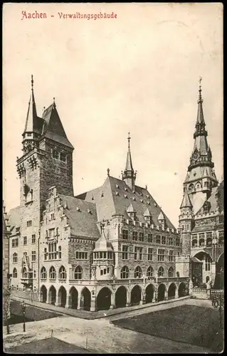 Ansichtskarte Aachen Stadtansicht mit Verwaltungsgebäude 1911