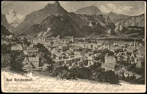 Ansichtskarte Bad Reichenhall Panorama-Ansicht Blick zu den Alpen 1910