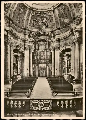 Ansichtskarte Kelheim Kloster Weltenburg Ansicht der Orgelempore 1930