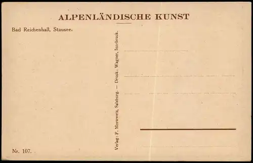 Ansichtskarte Bad Reichenhall ALPENLÄNDISCHE KUNST Partie am Stausee 1920