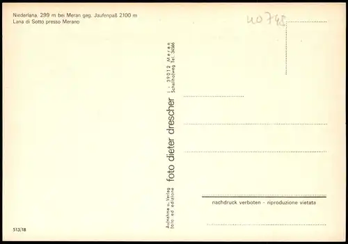 Meran Merano Niederlana bei Meran geg. Jaufenpaß Umland-Ansichten 1970