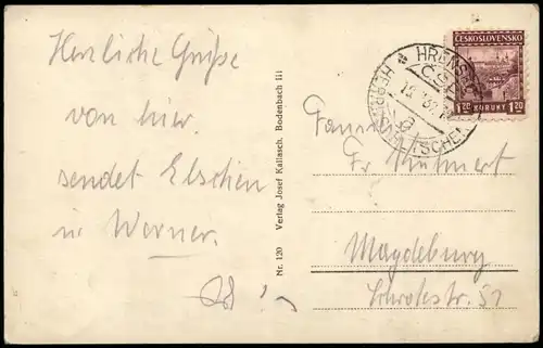 Postcard Jonsdorf (CZ) Janov Edmundsklamm - Fotokarte 1932  gel. Hrensko