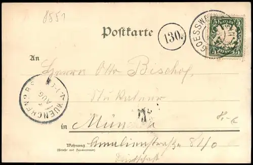 Ansichtskarte Tüchersfeld-Pottenstein Stadtpartie 1902  gel. div. Stempel