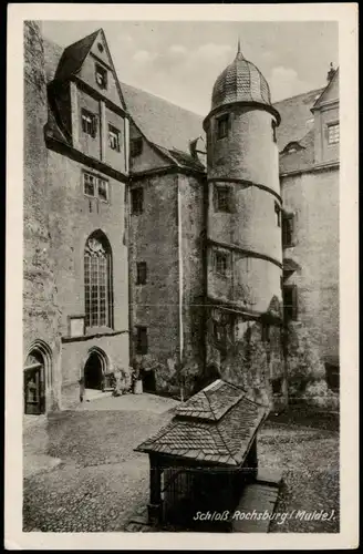 Ansichtskarte Rochsburg-Lunzenau Schloss Rochsburg - Hof 1953