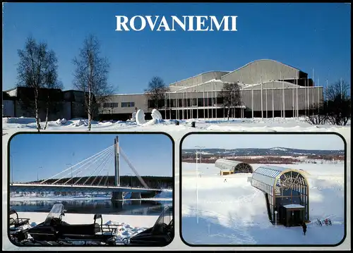 Postcard Rovaniemi Mehrbildkarte mit 3 Ortsansichten 2000