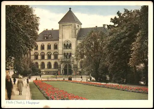 Ansichtskarte Halle (Saale) Hauptpost 1956