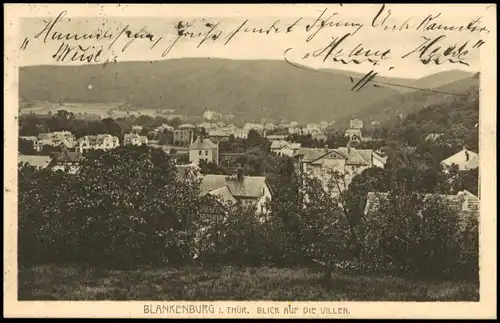 Ansichtskarte Bad Blankenburg Blick auf die Villen 1918