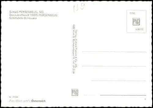 Ansichtskarte Persenbeug-Gottsdorf Donaukraftwerk YBBS-PERSENBEUG Schiff 1986