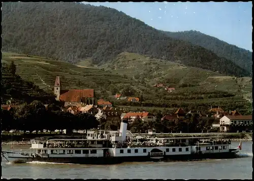 Ansichtskarte Spitz (Niederösterreich) Stadt und Donaudampfer 1988