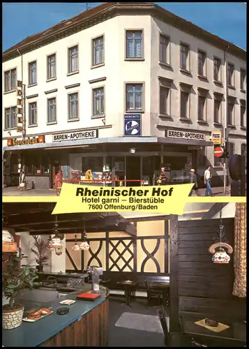 Ansichtskarte Offenburg Hotel garni - Bierstüble - 2 Bild 1981