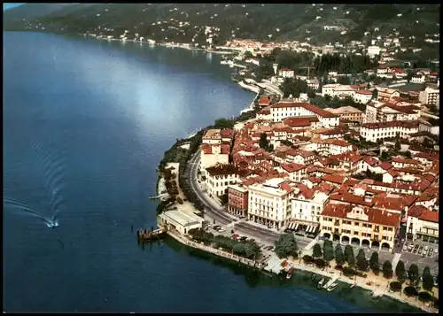 Pallanza-Verbania Lago Maggiore Lungo Lago aus der Vogelschau 1980