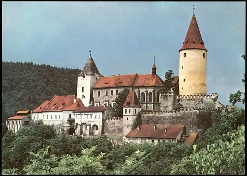 Postcard Pürglitz Křivoklát Hrad 3aMOK Castle Burg Château 1980