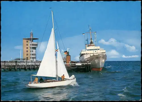 Ansichtskarte Cuxhaven Alte Liebe Dampfer und Schiff Anlegestelle 1960