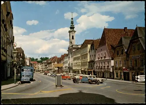 Steyr (Oberösterreich) Stadtplatz STEYR a. d. Enns, Auto Parkplatz 1970