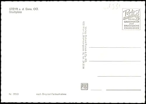 Steyr (Oberösterreich) Stadtplatz STEYR a. d. Enns, Auto Parkplatz 1970