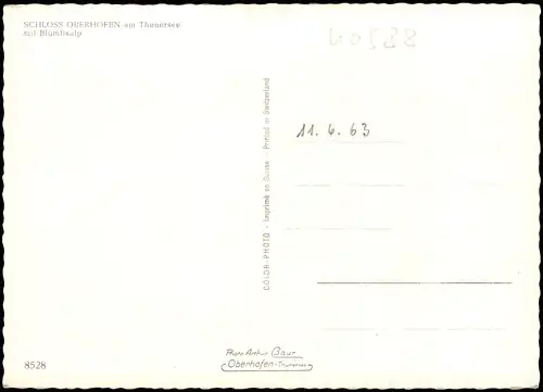 Oberhofen am Thunersee SCHLOSS OBERHOFEN am Thunersee mit Blumlisalp 1970