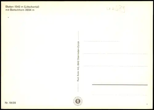 Ansichtskarte Blatten Lötschental mit Bietschhorn Ortsansicht 1970