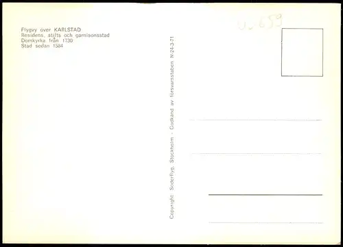Postcard Karlstad Luftbild Flygvy 1986