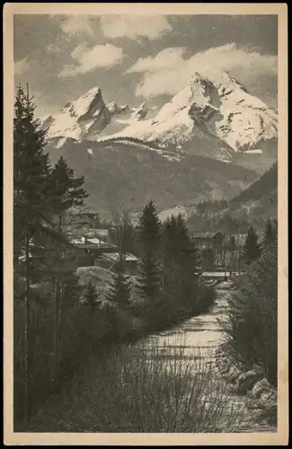 Ansichtskarte Berchtesgaden Watzmann mit Ache 1923