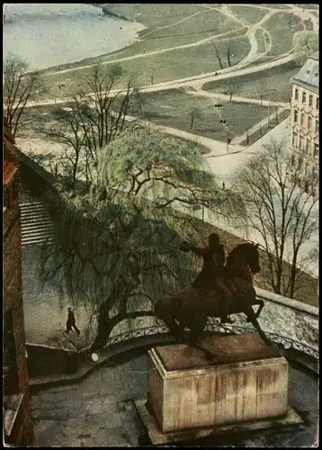 Postcard Krakau Kraków Kościuszko's Monument on Wawel Hill 1961