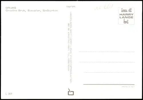 Postcard Grums Gruvöns Bruk, Sveaplan, Småkyrkan (Mehrbildkarte) 1990