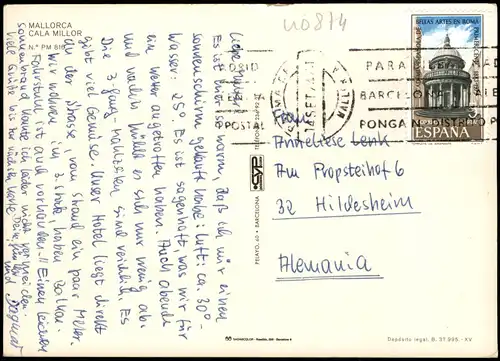 Postales Cala Millor Strand Playa Mittelmeer Insel 1974