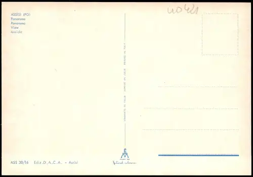 Cartoline Assisi Panorama-Ansicht 1970