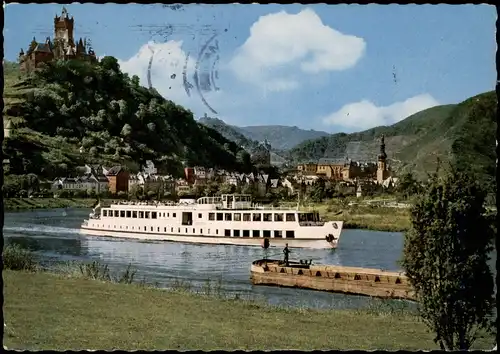 Ansichtskarte Cochem Kochem Stadt und Rheindampfer 1965