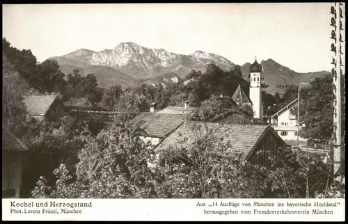 Ansichtskarte Kochel am See Kochel und Herzogstand Panorama Ansicht 1920