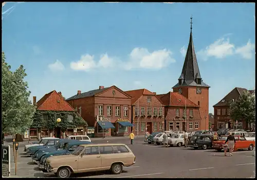 Ansichtskarte Lütjenburg Lüttenborg Marktplatz, Auto - Parkplatz 1975