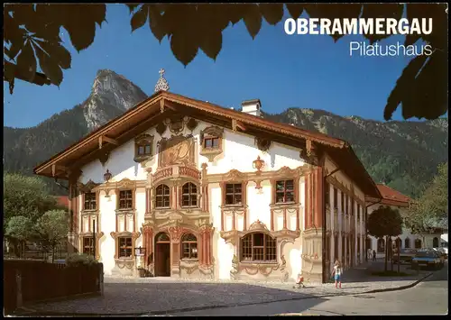 Ansichtskarte Oberammergau Lüftlmalerei am Pilatushaus 1992