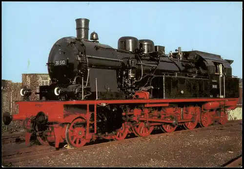 Eisenbahn Motiv-AK Dampflokomotive Personenzug-Dampflok 78 510 der DB 1980