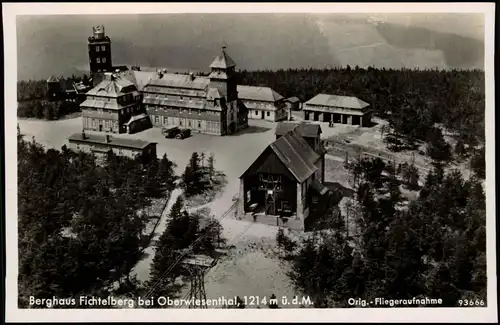Ansichtskarte Oberwiesenthal Luftbild (Fichtelberg) Haus 1932
