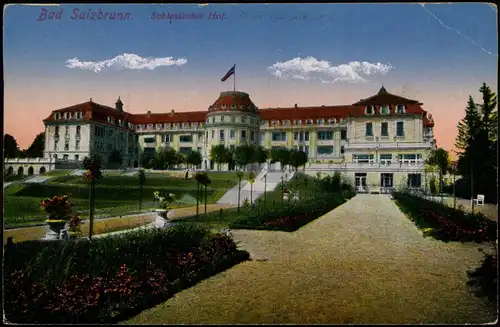 Postcard Bad Salzbrunn Szczawno-Zdrój Schlesischer Hof 1917