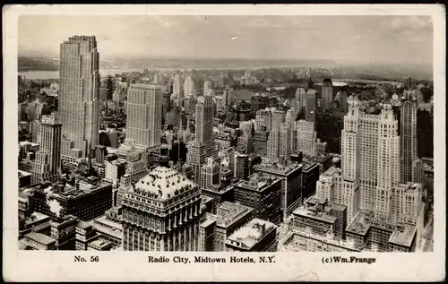 Postcard New York City Radio City, Midtown Hotels, N.Y. 1936