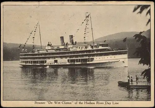 .USA  Steamer “De Witt Clinton" of the Hudson River Day Line Dampfer USA 1929