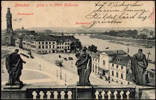 Innere Altstadt-Dresden Italienisches Dörfchen, Fernheizkraftwerk, Hotel Bellevue 1910