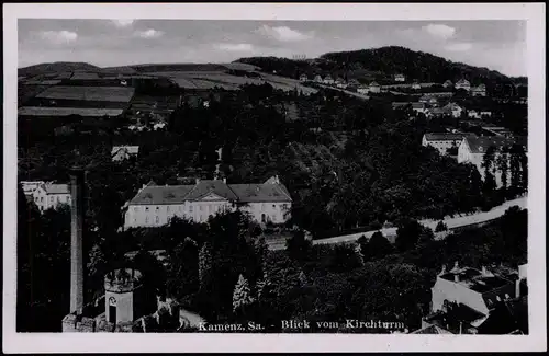 Ansichtskarte Kamenz Kamjenc Panorama-Ansicht Blick vom Kirchturm 1930