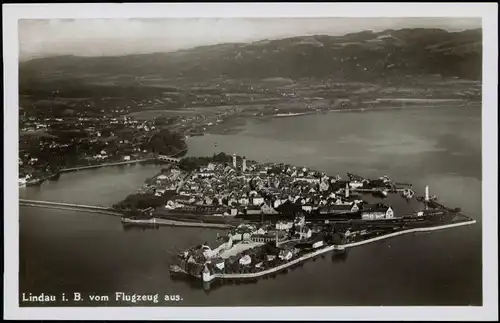 Ansichtskarte Lindau (Bodensee) Luftbild Bodensee vom Flugzeug aus 1940