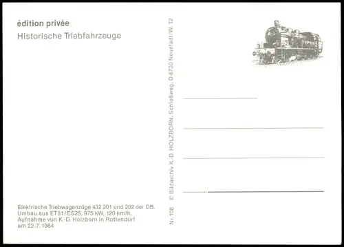 Eisenbahn & Bahn-Verkehr Elektrische Triebwagenzüge in Rottendorf 1984