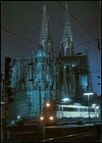 Eisenbahn & Bahn-Verkehr Elektr. Schnellzug-Lok vor Kölner Dom 1980