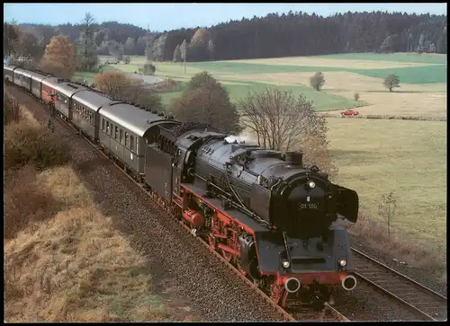 Eisenbahn & Bahn-Verkehr Dampflokomotive Personenzug bei Münchberg 1989