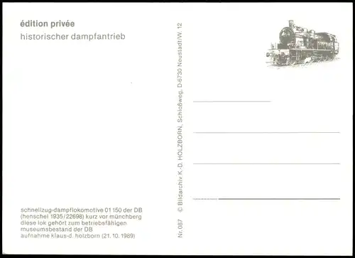 Eisenbahn & Bahn-Verkehr Dampflokomotive Personenzug bei Münchberg 1989